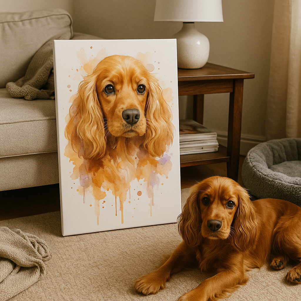 Custom Watercolor Pet Portrait - Canvas