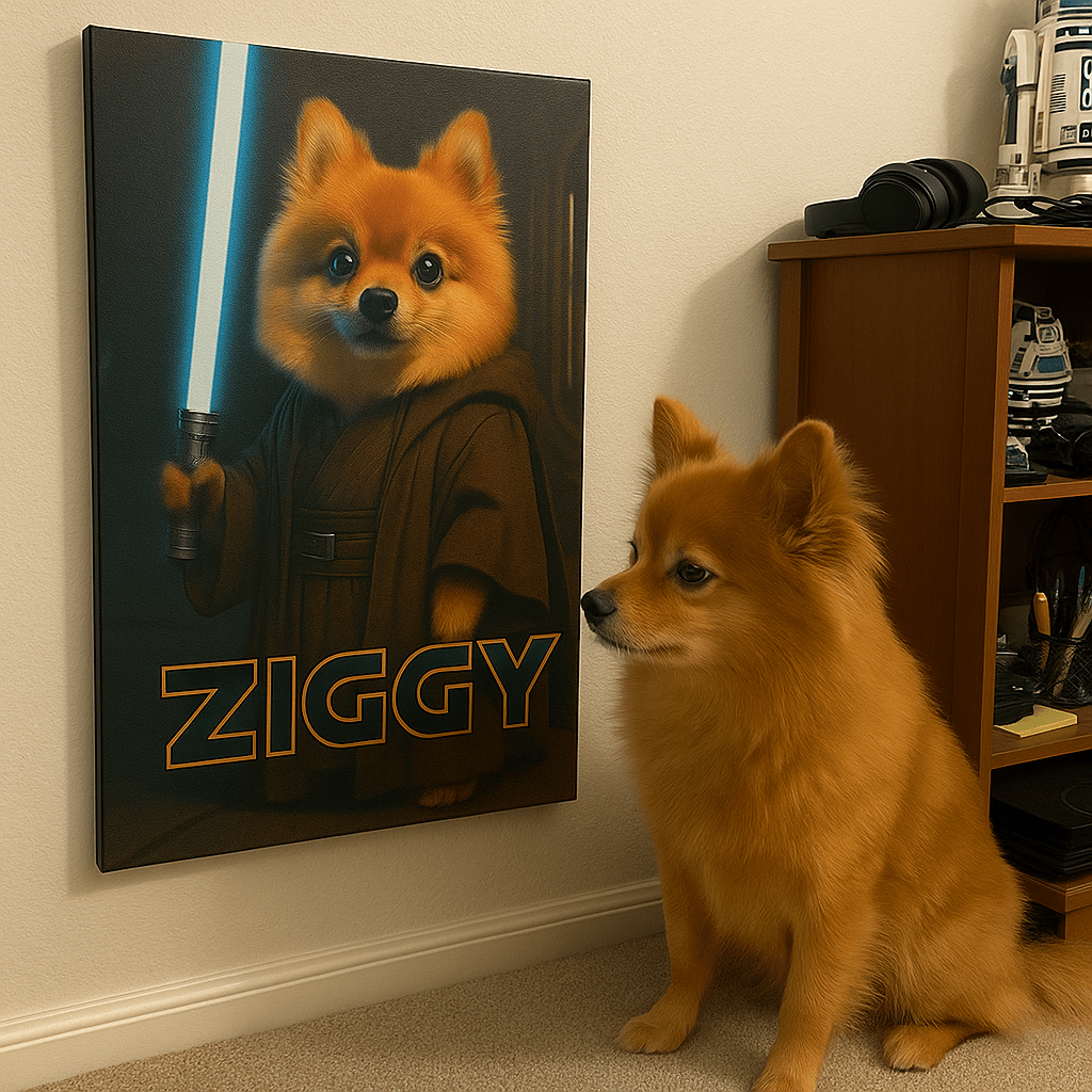 Jedi Custom Pet Portrait – Canvas | Dog & Cat Art