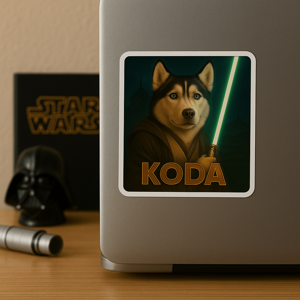 Jedi Custom Pet Portrait – Sticker | Dog & Cat Art
