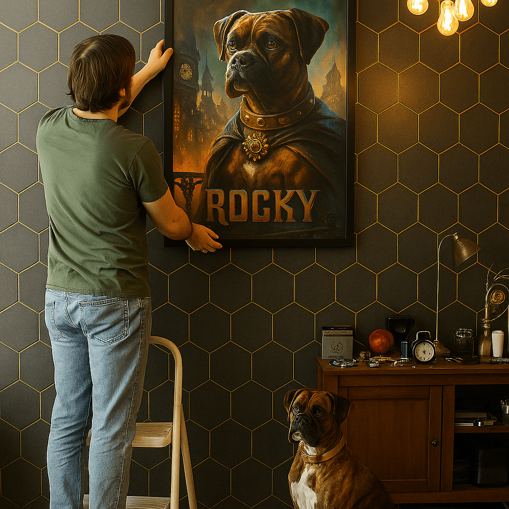 Steampunk Custom Pet Portrait – Framed Poster | Dog & Cat Art