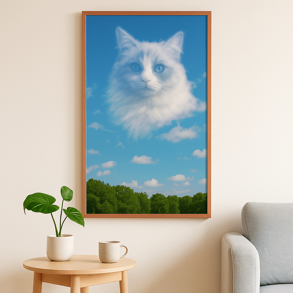 Cloudscape Custom Pet Portrait – Framed Poster | Dog & Cat Art