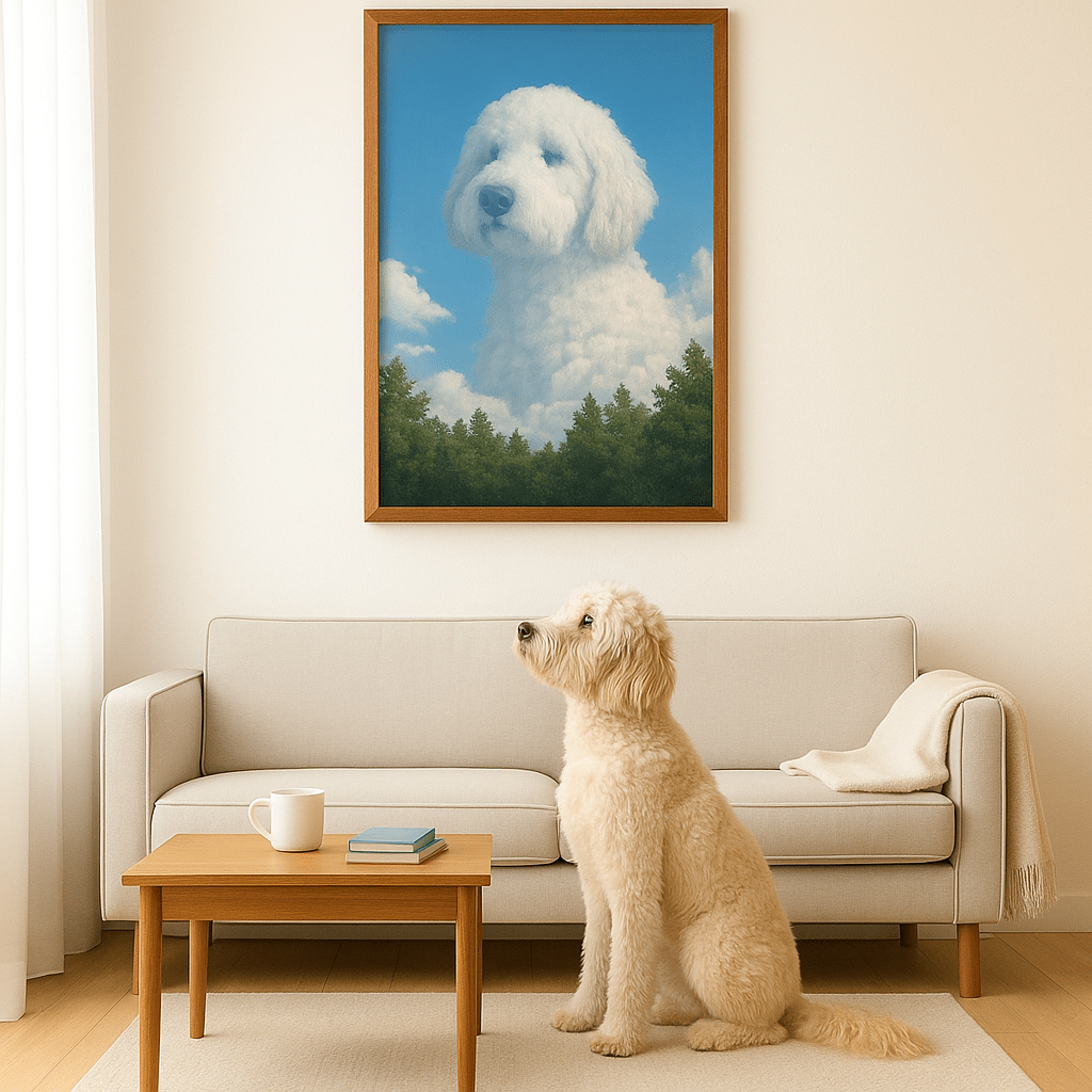 Cloudscape Custom Pet Portrait – Framed Poster | Dog & Cat Art