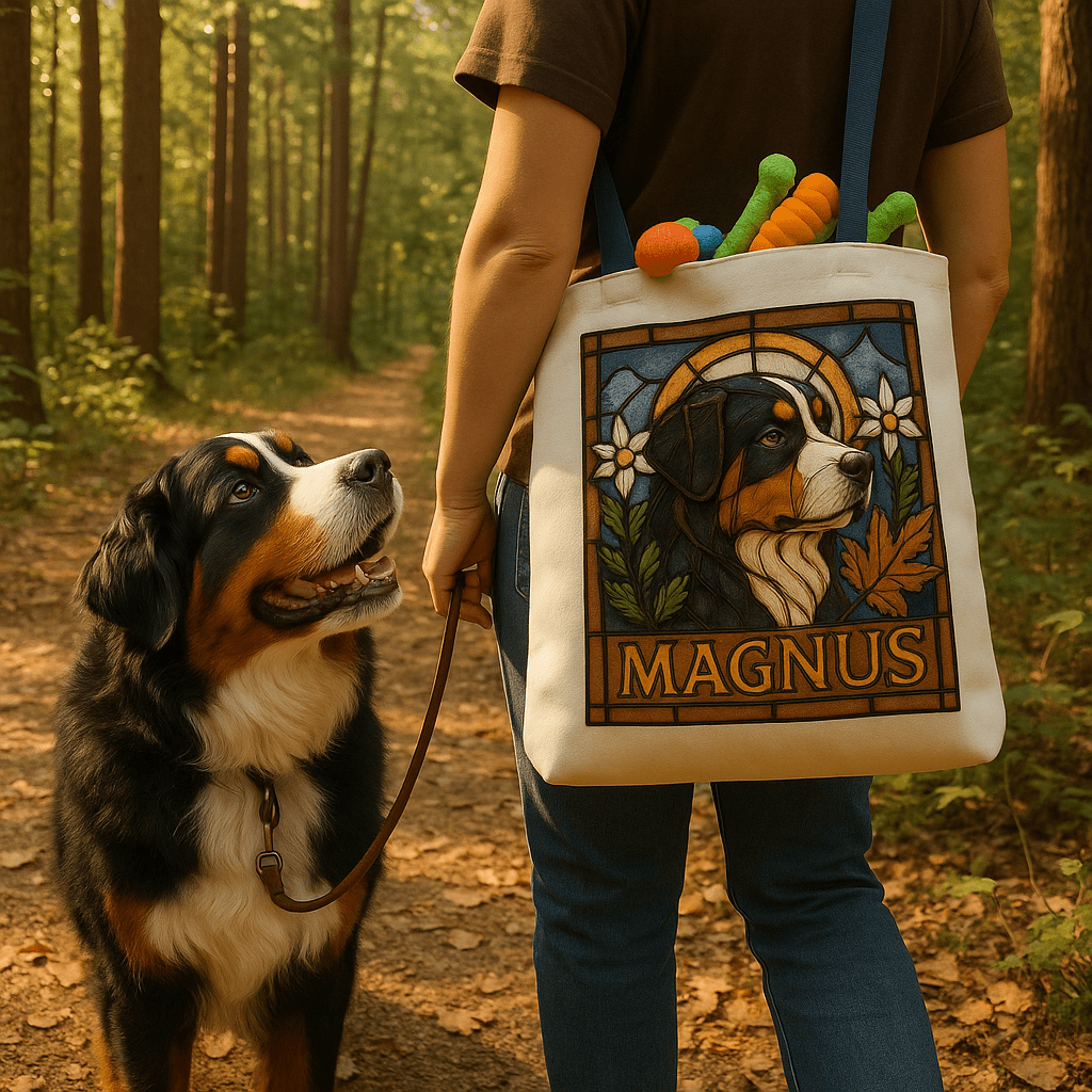 Stained‑Glass Custom Pet Portrait – Tote Bag | Dog & Cat Art