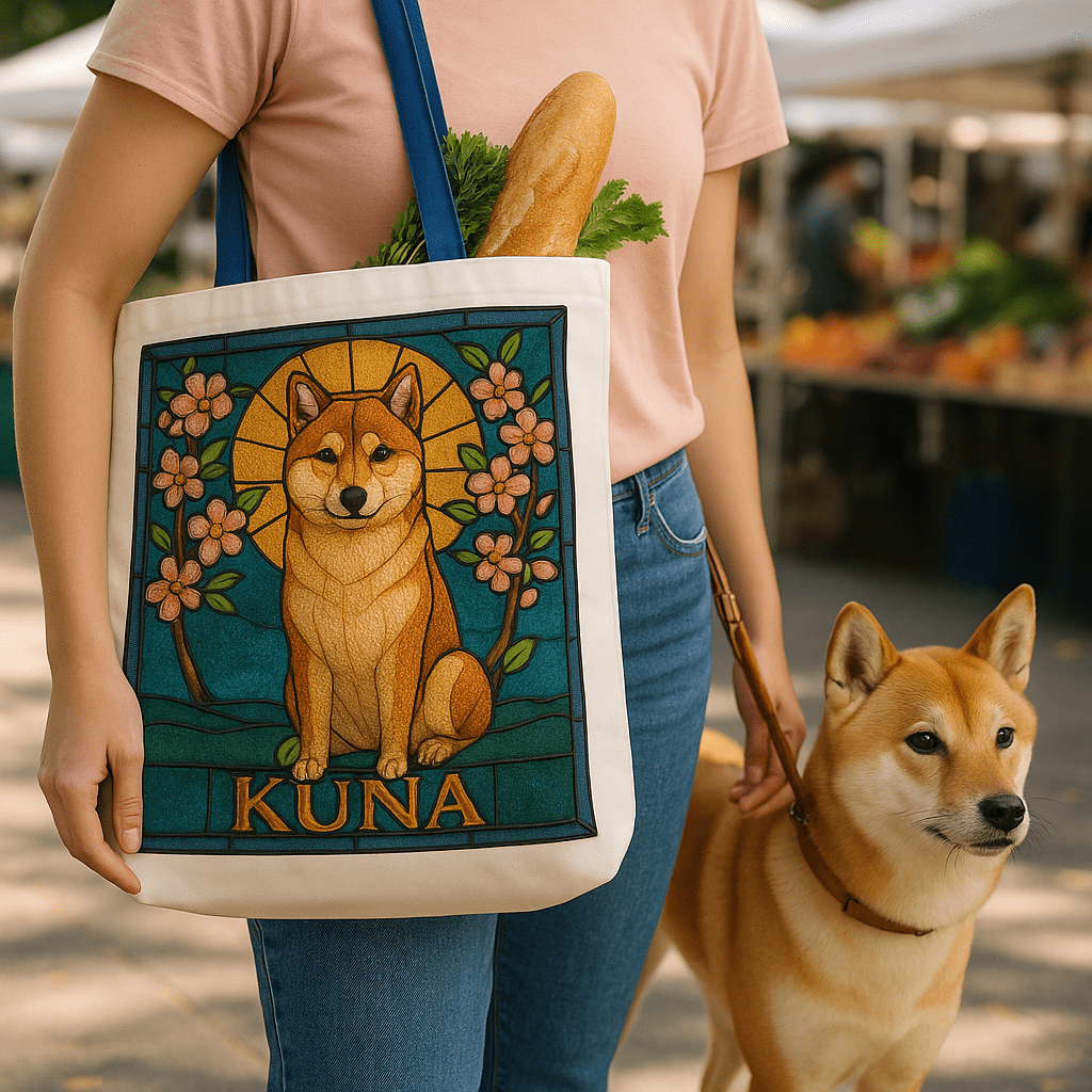 Stained‑Glass Custom Pet Portrait – Tote Bag | Dog & Cat Art