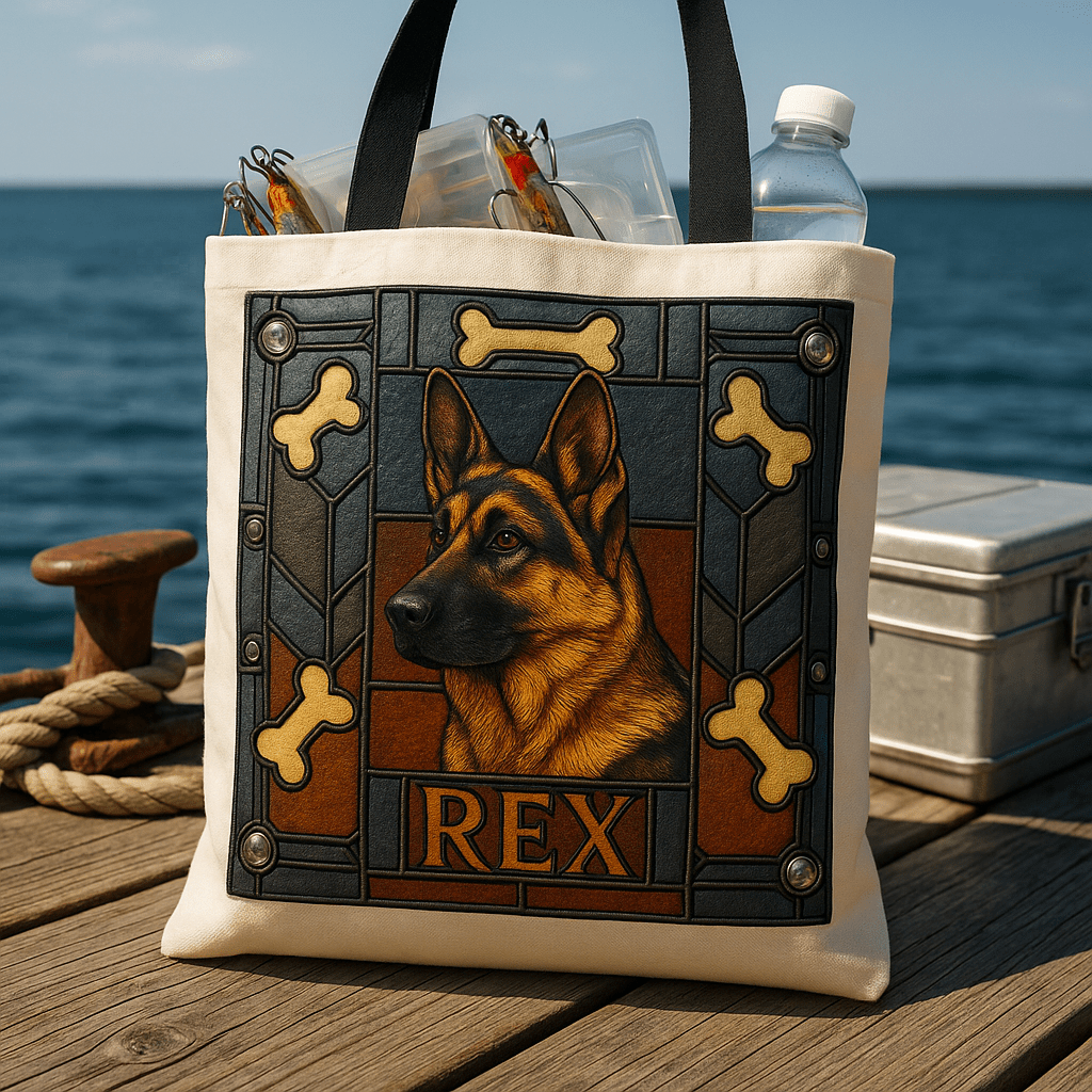 Stained‑Glass Custom Pet Portrait – Tote Bag | Dog & Cat Art