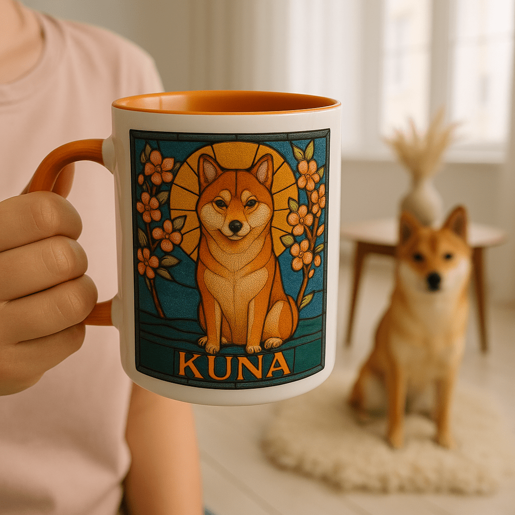 Stained‑Glass Custom Pet Portrait – Mug | Dog & Cat Art