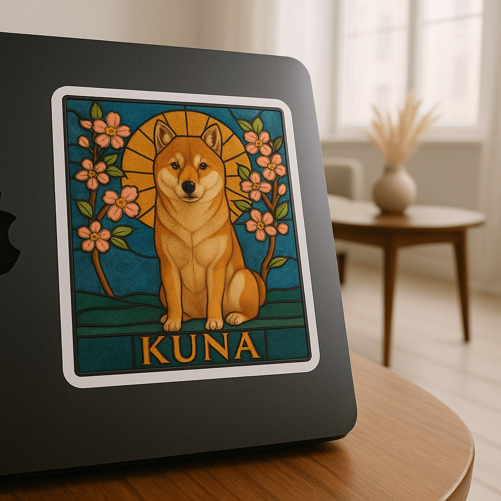 Stained‑Glass Custom Pet Portrait – Sticker | Dog & Cat Art
