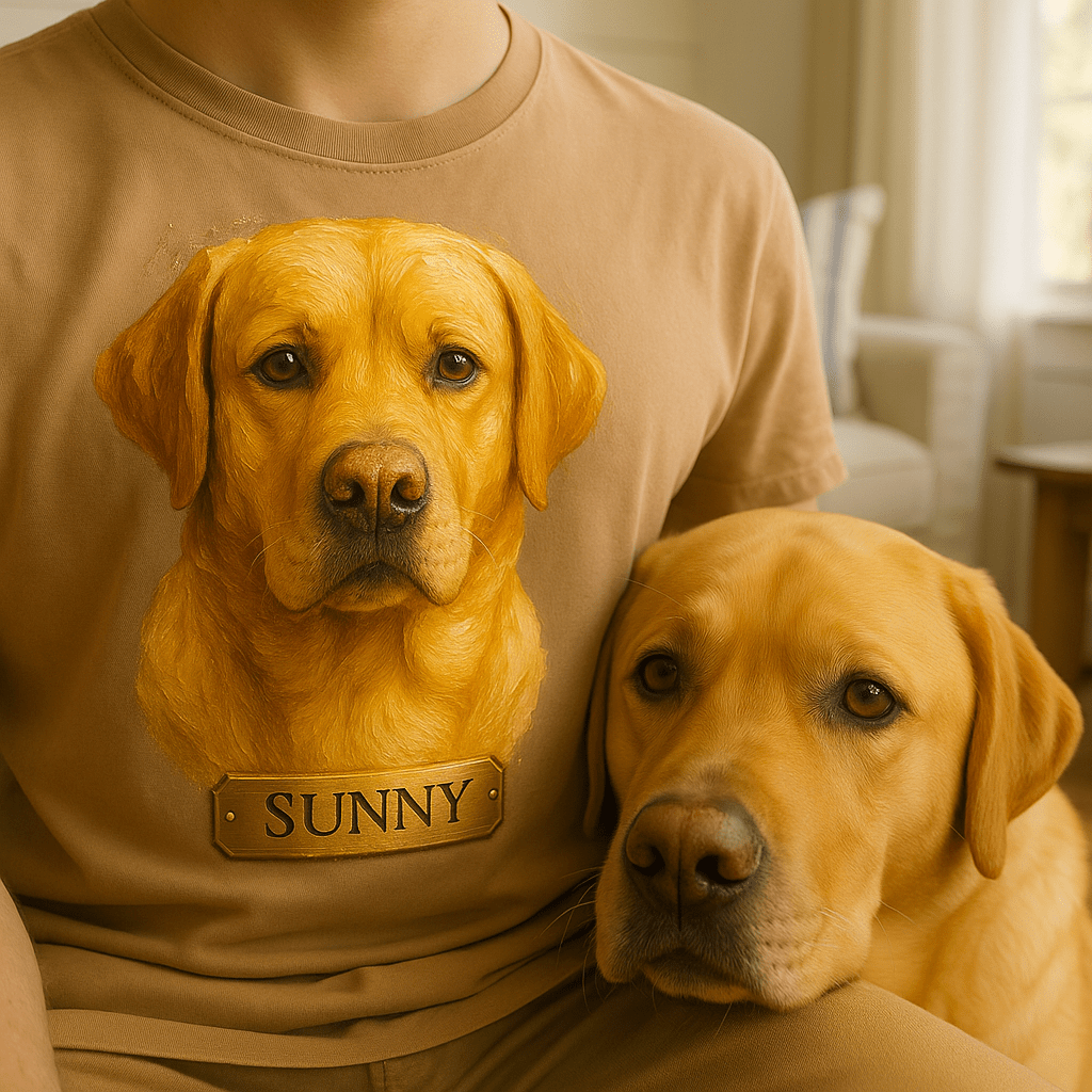 Digital Oil‑Impasto Pet Portrait – T‑Shirt | Dog & Cat Art