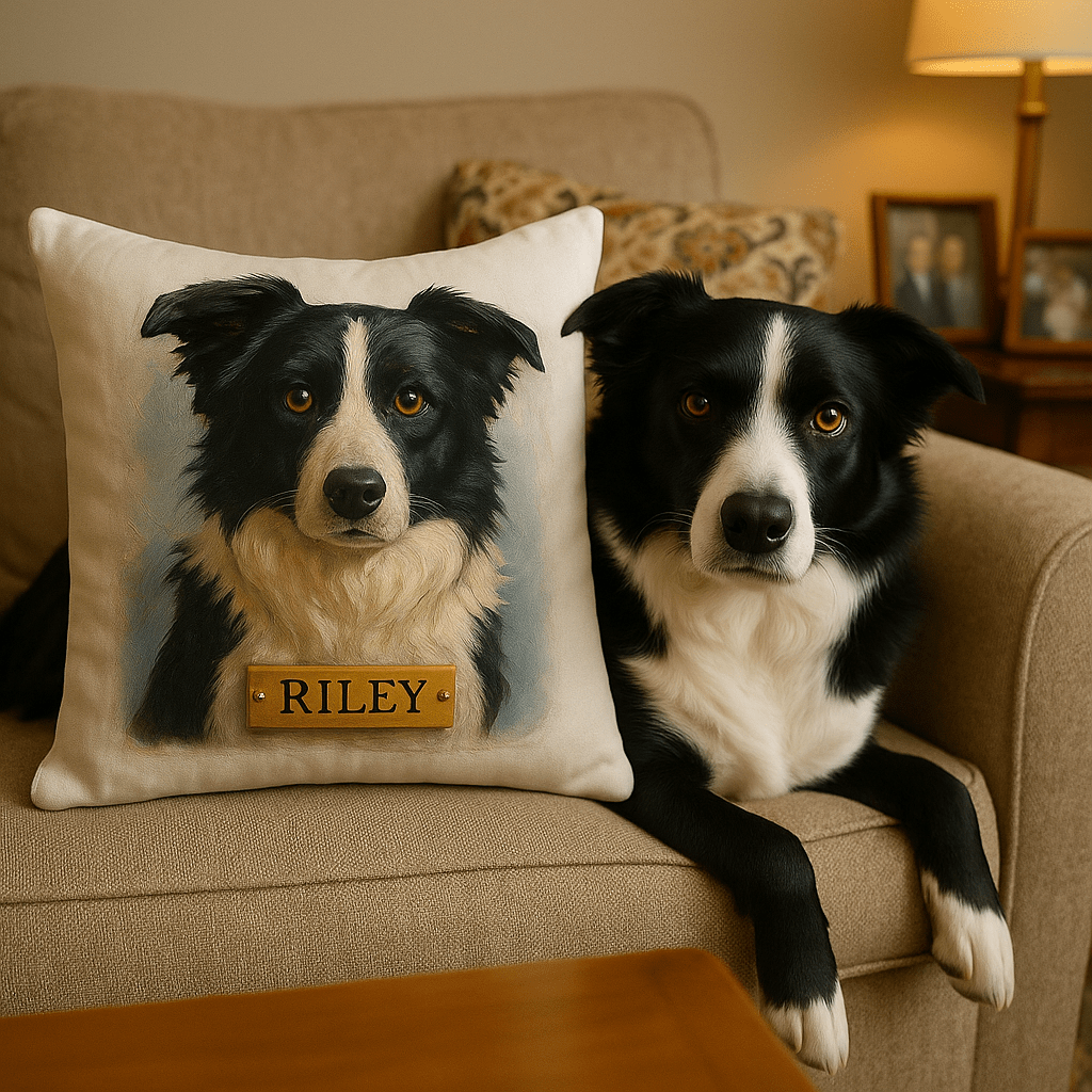 Digital Oil‑Impasto Pet Portrait – Pillow | Dog & Cat Art