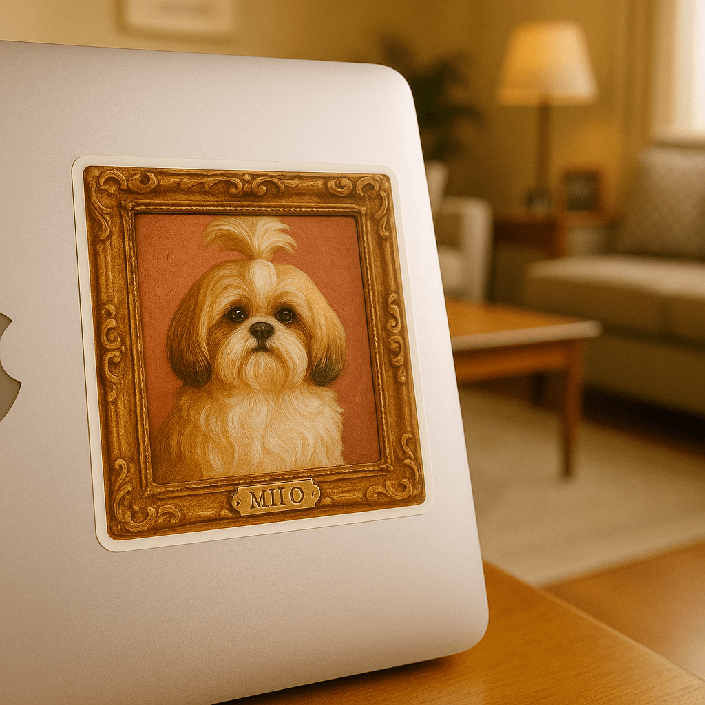 Digital Oil‑Impasto Pet Portrait – Sticker | Dog & Cat Art