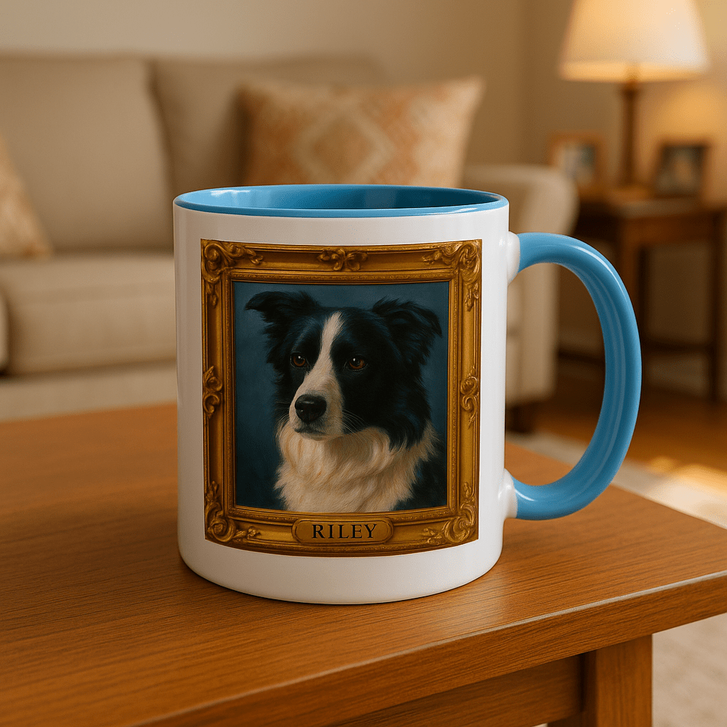 Digital Oil‑Impasto Pet Portrait – Mug | Dog & Cat Art