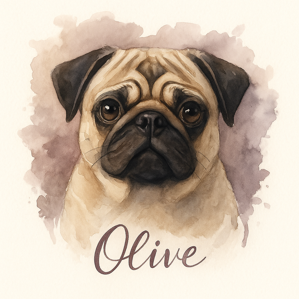 Custom Watercolor Pet Portrait - Canvas