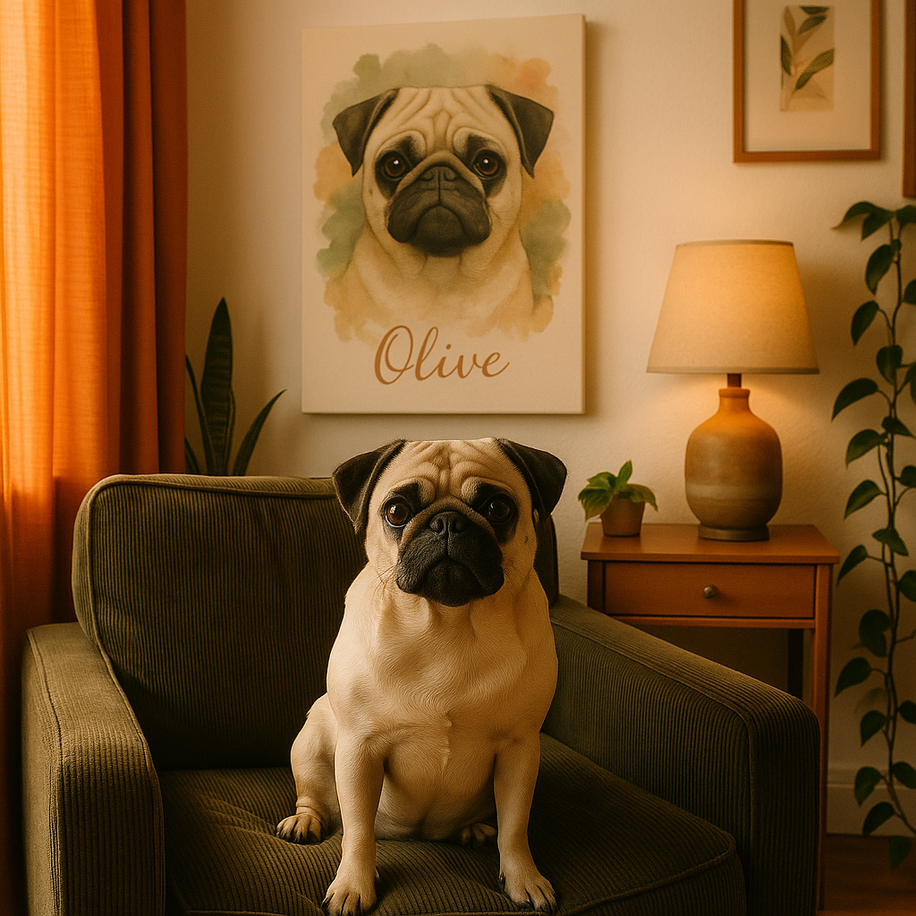 Custom Watercolor Pet Portrait - Canvas