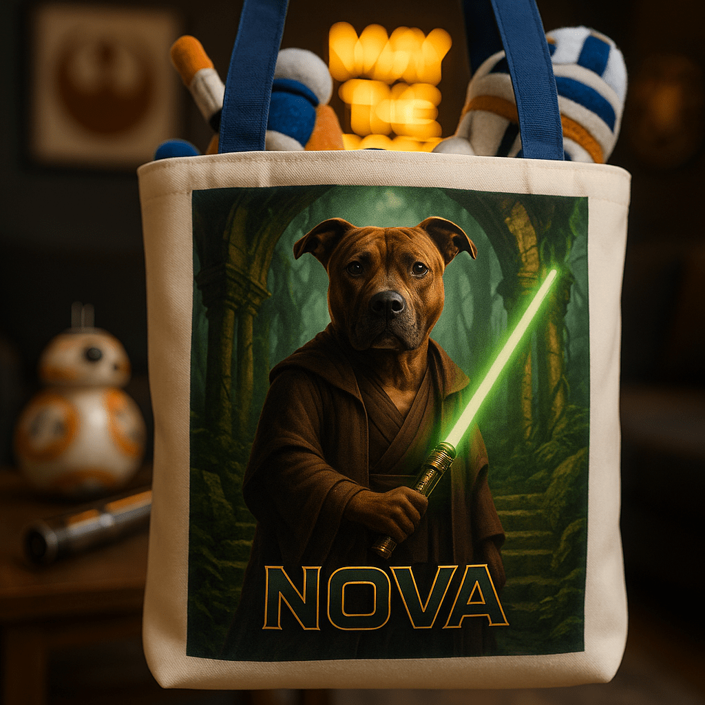 Jedi Custom Pet Portrait – Tote Bag | Dog & Cat Art