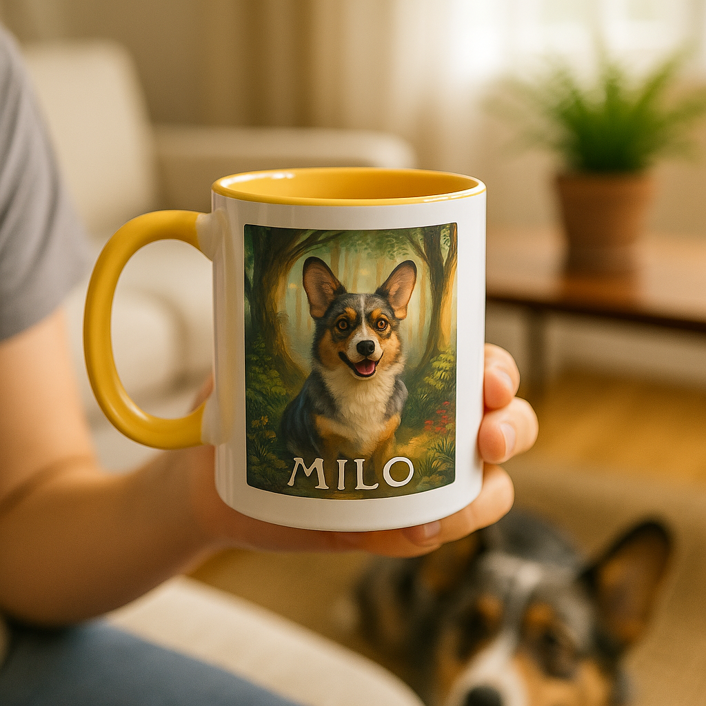 Ghibli‑Style Custom Pet Portrait – Mug | Dog & Cat Art