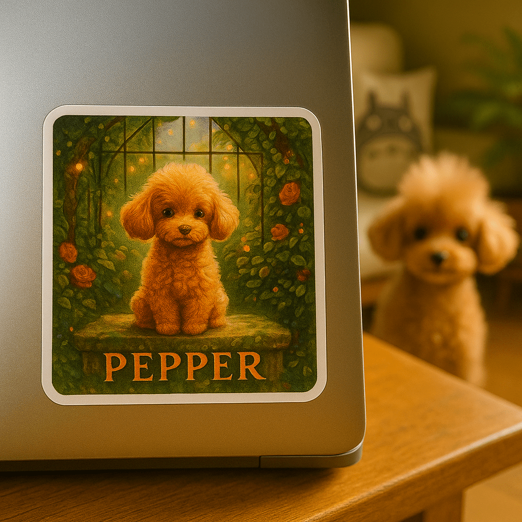 Ghibli‑Style Custom Pet Portrait – Sticker | Dog & Cat Art