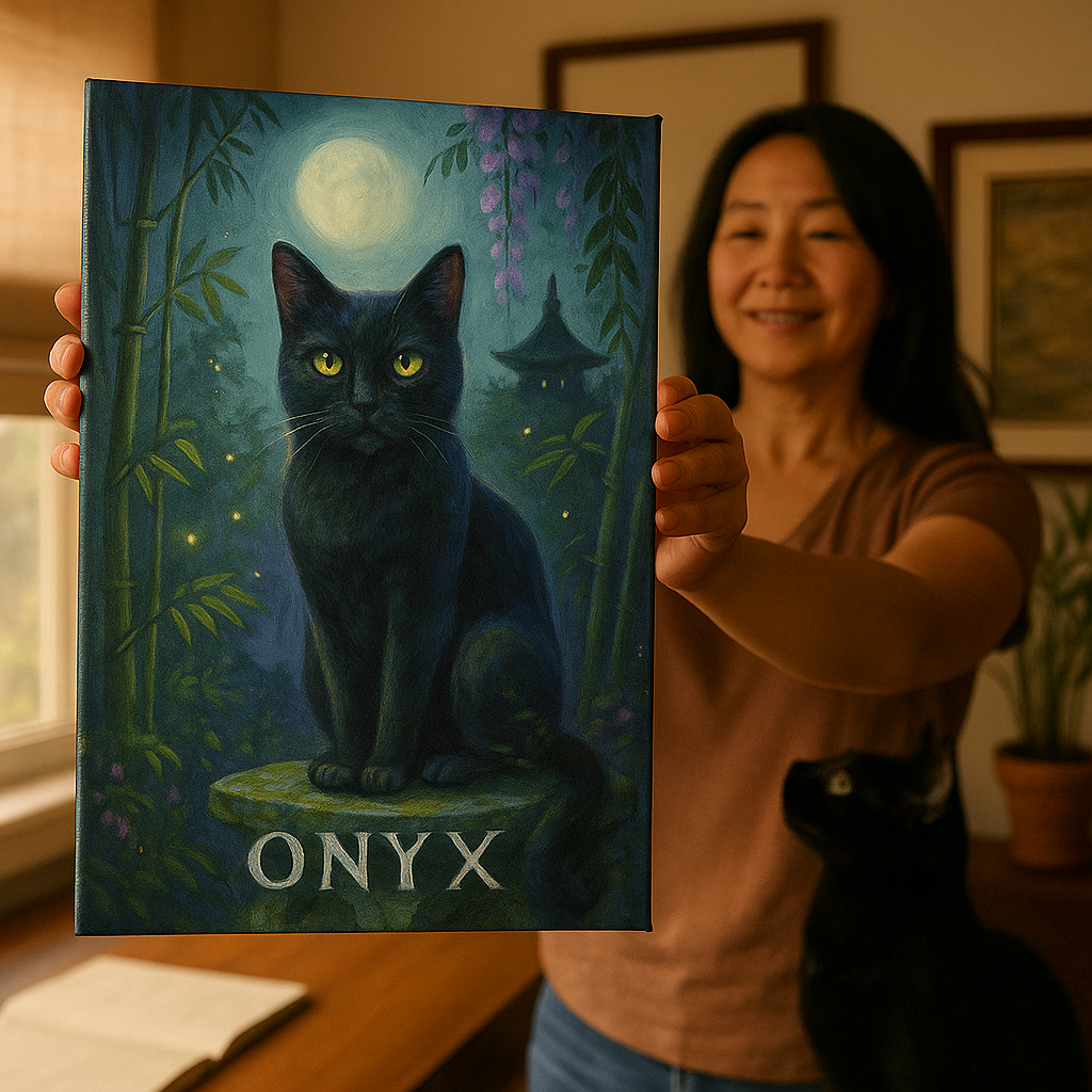 Ghibli‑Style Custom Pet Portrait – Canvas | Dog & Cat Art