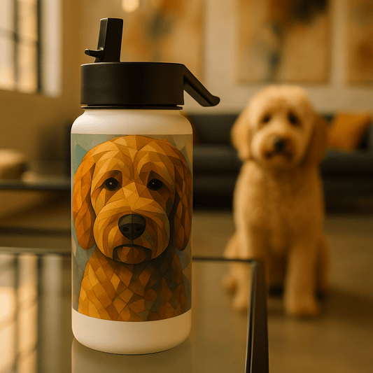 Cubist Custom Pet Portrait – Water Bottle | Dog & Cat Art