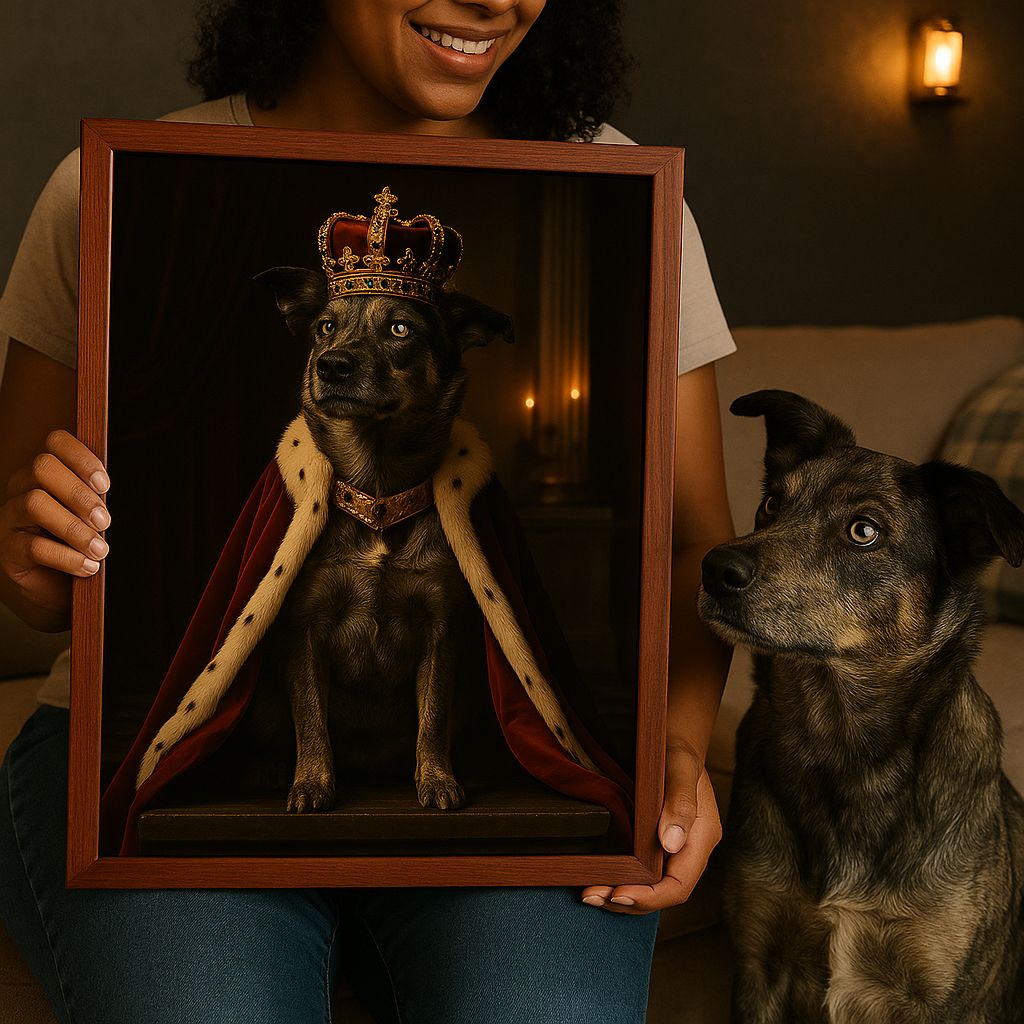Royal Custom Pet Portrait – Framed Poster | Dog and Cat Art