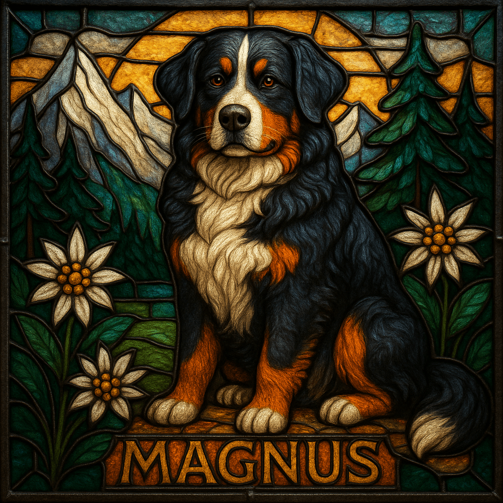 Stained‑Glass Custom Pet Portrait – Tote Bag | Dog & Cat Art