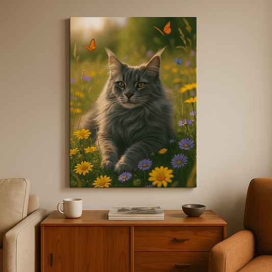 Wildflower Custom Pet Portrait – Canvas | Dog & Cat Art
