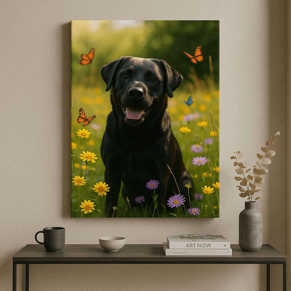 Wildflower Custom Pet Portrait – Canvas | Dog & Cat Art