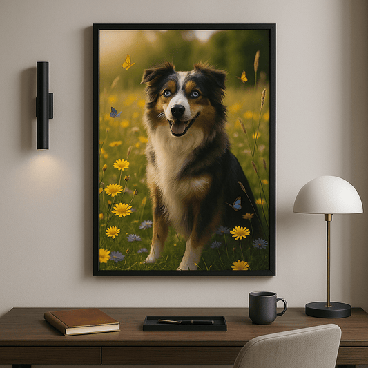 Wildflower Custom Pet Portrait – Framed Poster | Dog & Cat Art