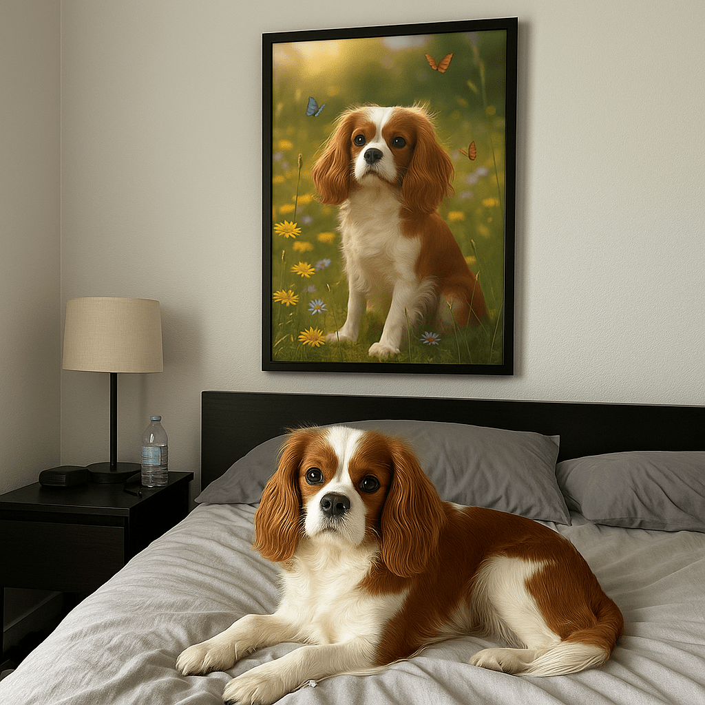Wildflower Custom Pet Portrait – Framed Poster | Dog & Cat Art