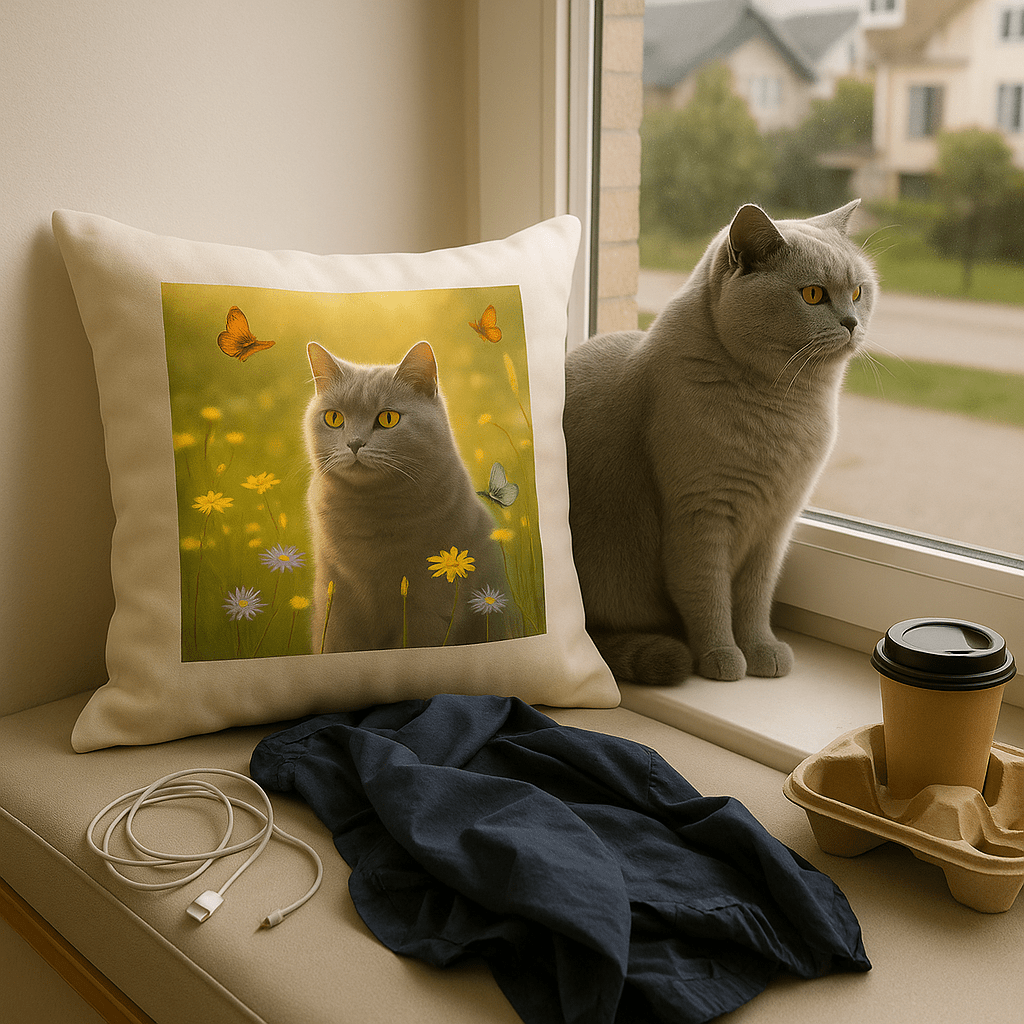 Wildflower Custom Pet Portrait – Pillow | Dog & Cat Art