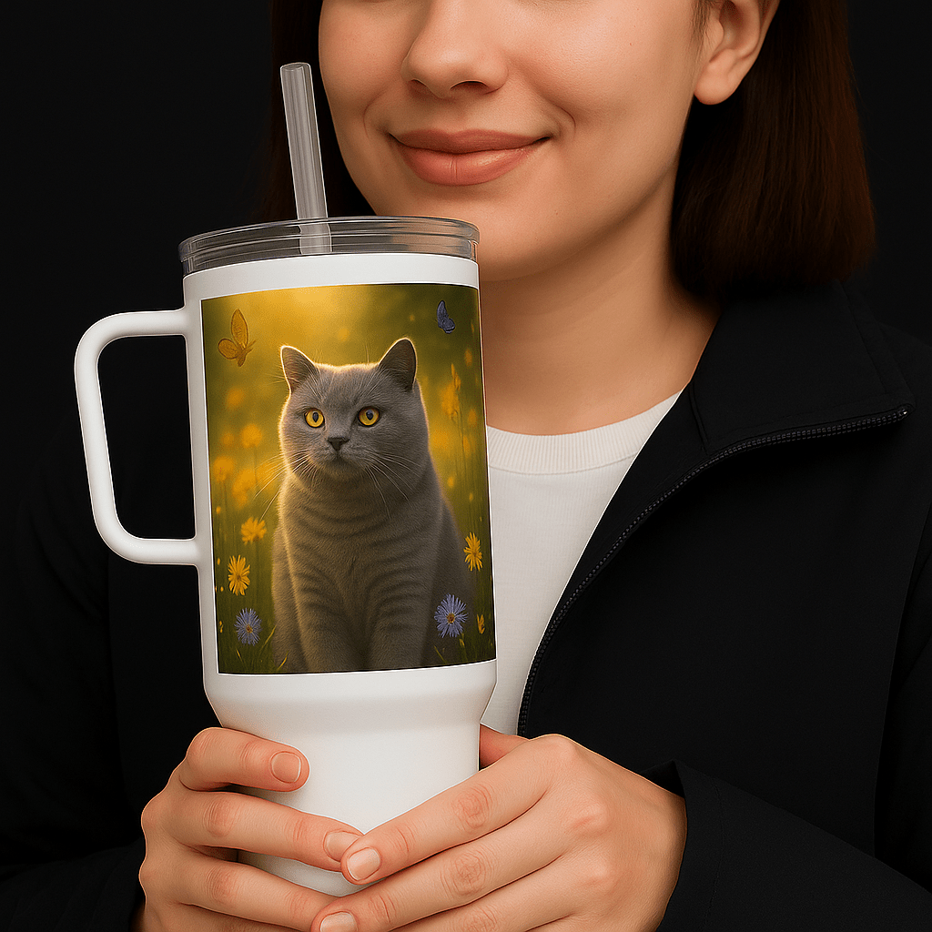 Wildflower Custom Pet Portrait – Travel Mug | Dog & Cat Art