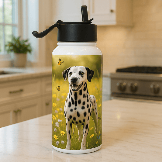 Wildflower Custom Pet Portrait – Water Bottle | Dog & Cat Art