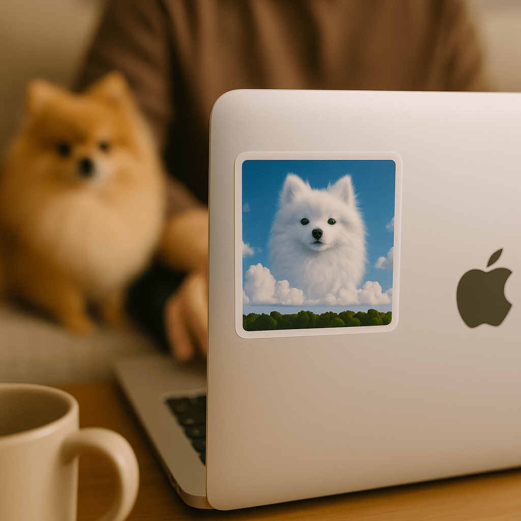 Cloudscape Custom Pet Portrait – Sticker | Dog & Cat Art