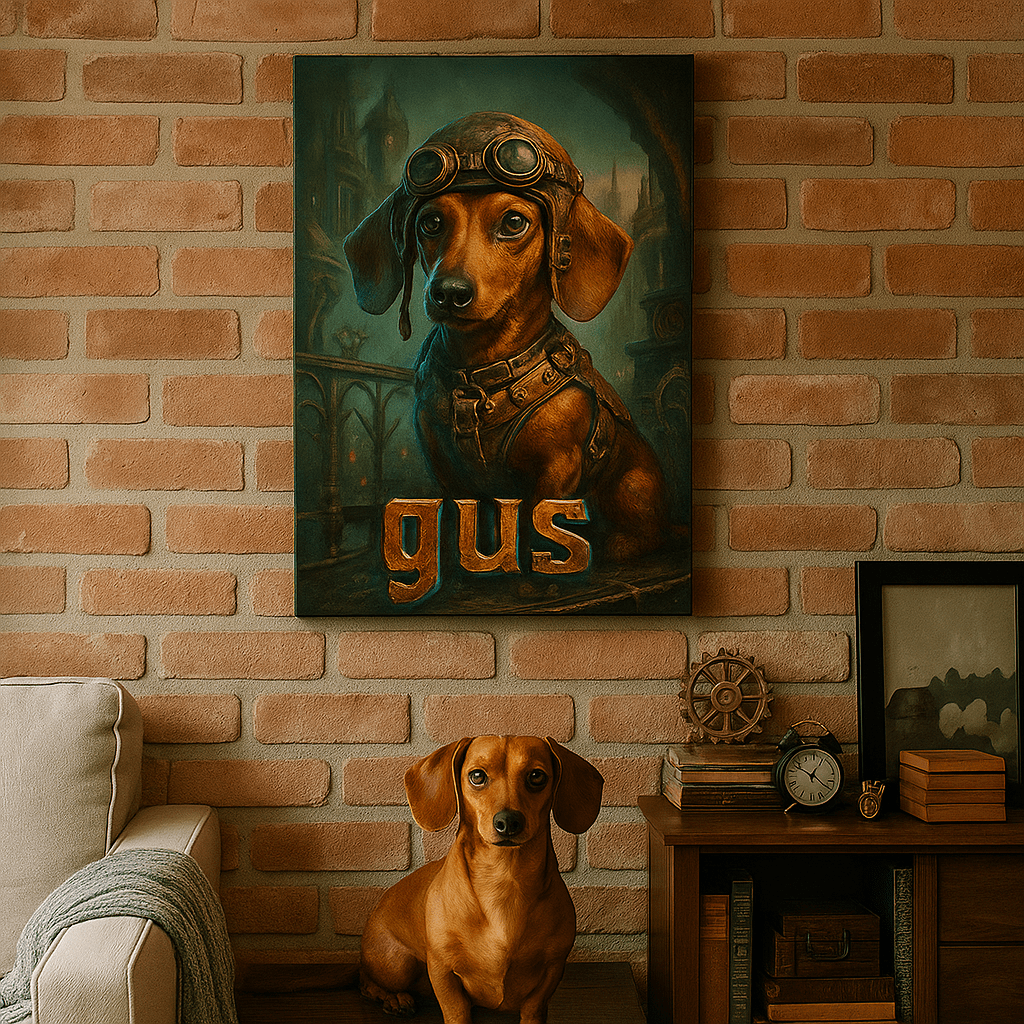 Steampunk Custom Pet Portrait – Canvas | Dog & Cat Art