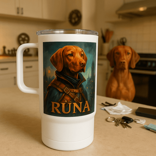 Steampunk Custom Pet Portrait – Travel Mug | Dog & Cat Art