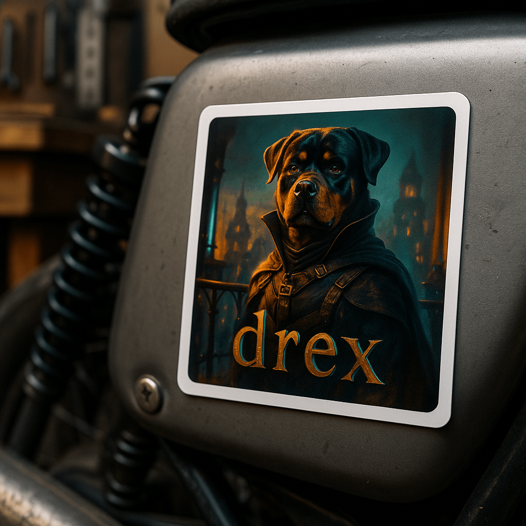 Steampunk Custom Pet Portrait – Sticker | Dog & Cat Art