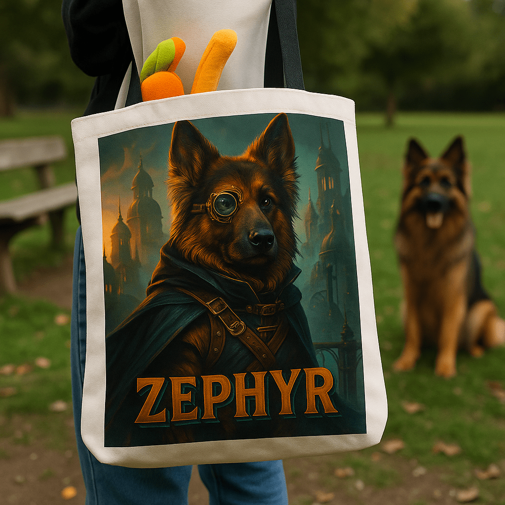 Steampunk Custom Pet Portrait – Tote Bag | Dog & Cat Art