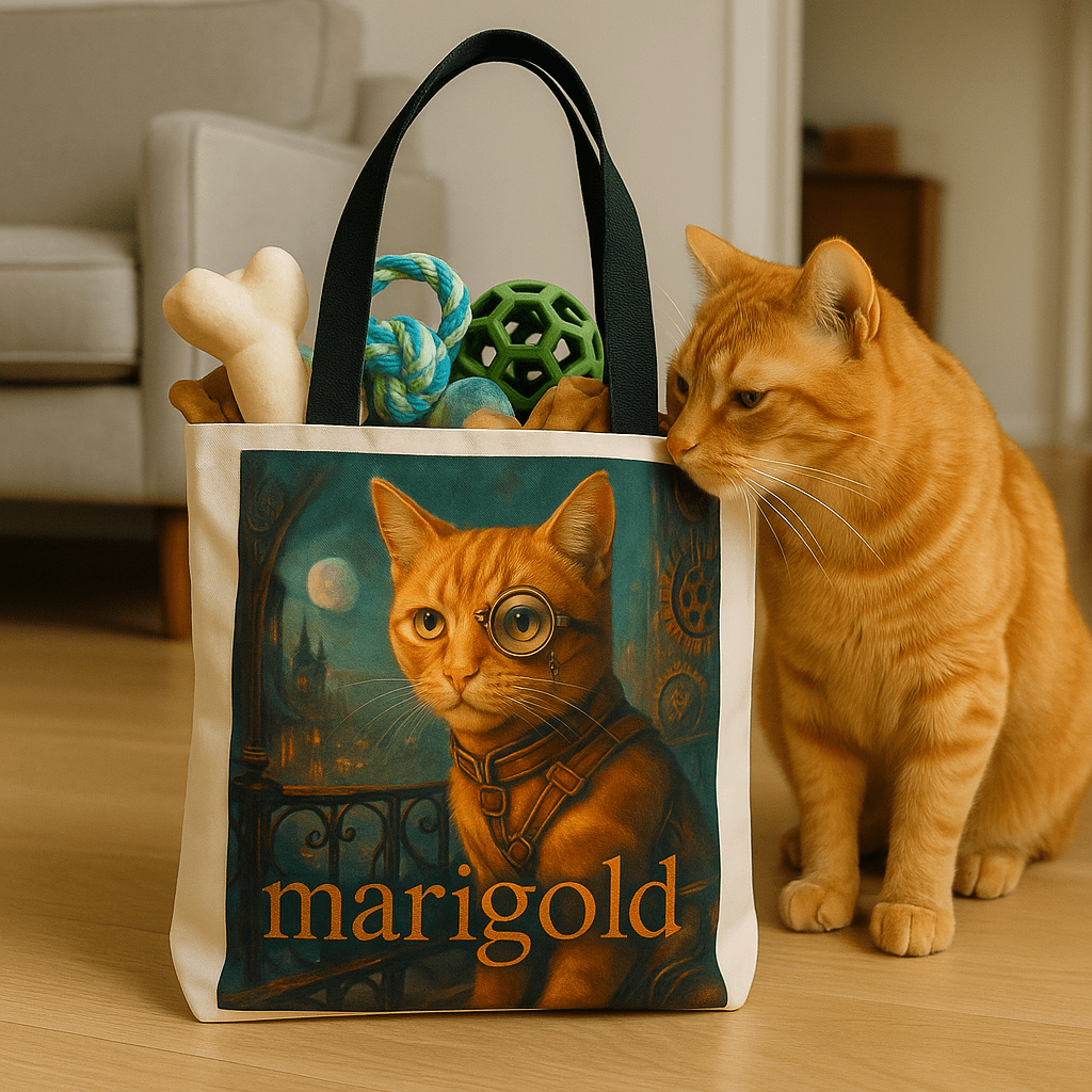 Steampunk Custom Pet Portrait – Tote Bag | Dog & Cat Art