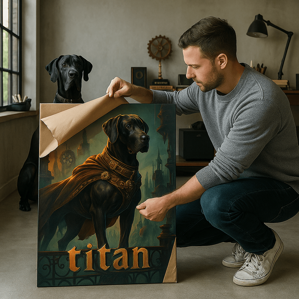 Steampunk Custom Pet Portrait – Canvas | Dog & Cat Art