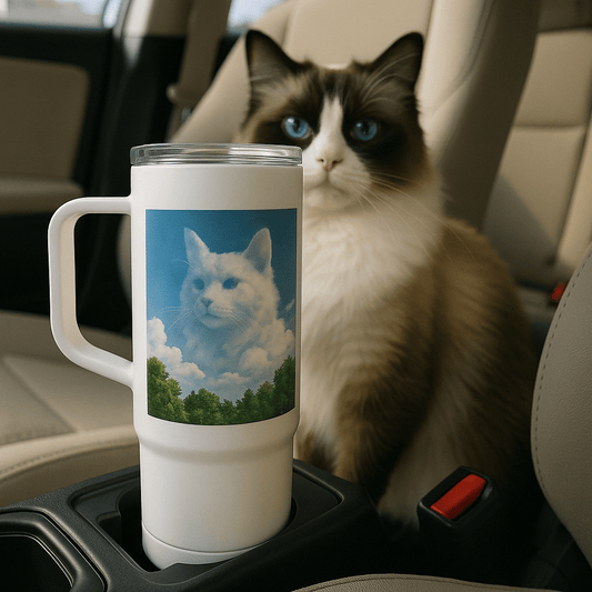 Cloudscape Custom Pet Portrait – Travel Mug | Dog & Cat Art