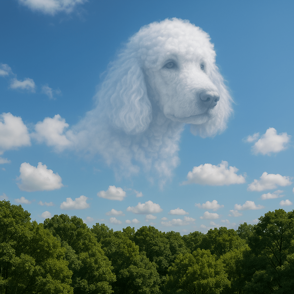 Cloudscape Custom Pet Portrait – T‑Shirt | Dog & Cat Art