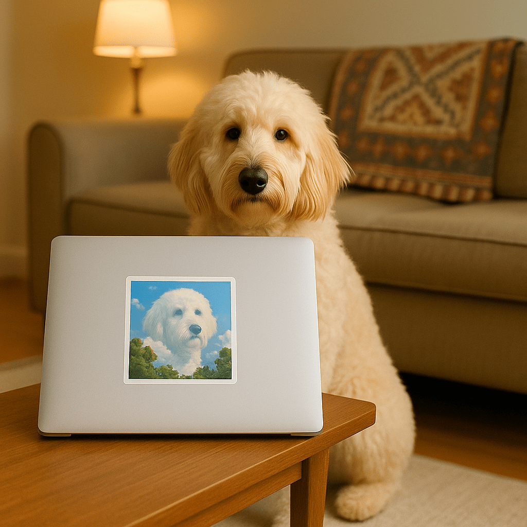 Cloudscape Custom Pet Portrait – Sticker | Dog & Cat Art