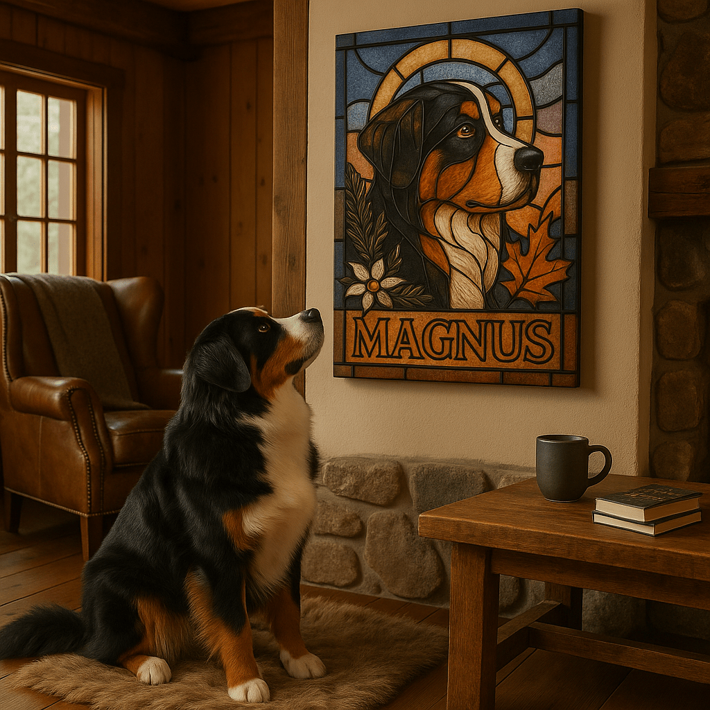 Stained‑Glass Custom Pet Portrait – Canvas | Dog & Cat Art