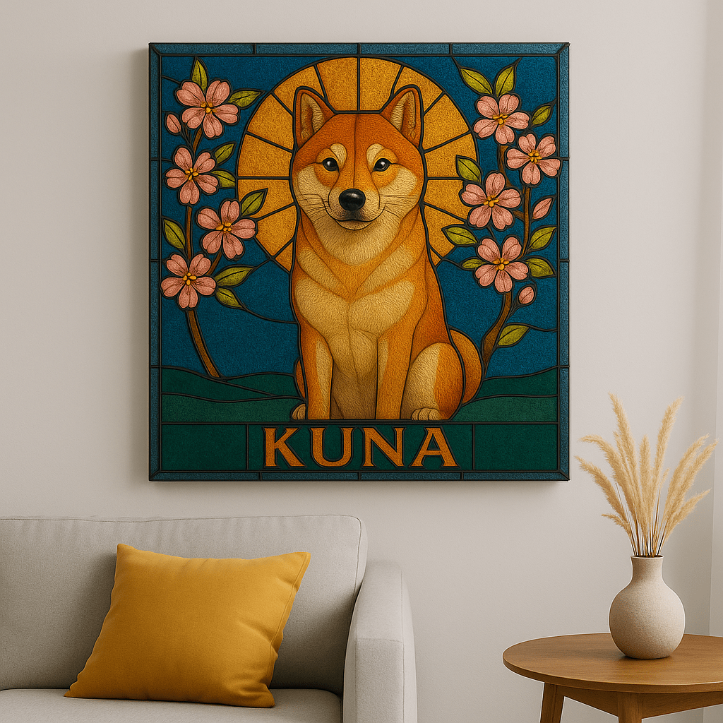Stained‑Glass Custom Pet Portrait – Canvas | Dog & Cat Art