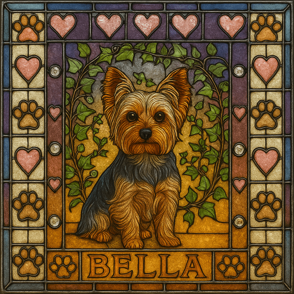 Stained‑Glass Custom Pet Portrait – Canvas | Dog & Cat Art