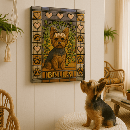 Stained‑Glass Custom Pet Portrait – Canvas | Dog & Cat Art