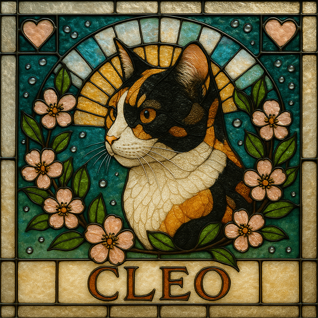 Stained‑Glass Custom Pet Portrait – Tote Bag | Dog & Cat Art