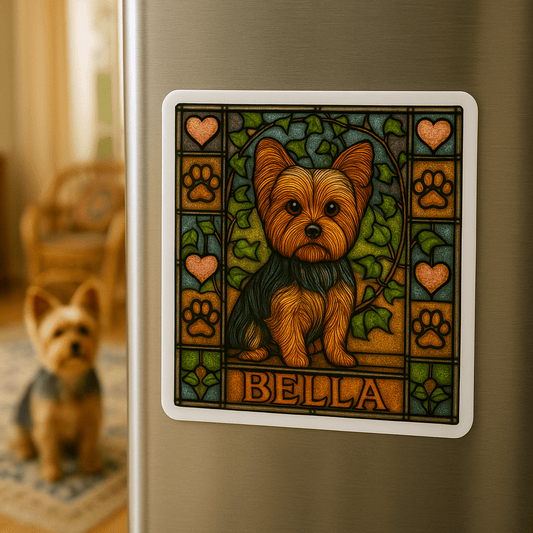 Stained‑Glass Custom Pet Portrait – Sticker | Dog & Cat Art
