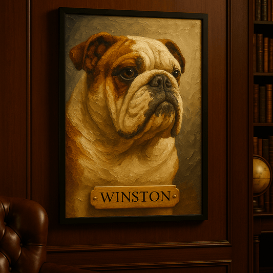 Digital Oil‑Impasto Pet Portrait – Framed Poster | Dog & Cat Art