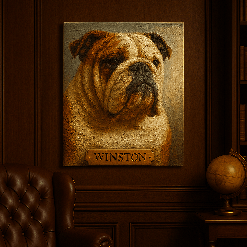 Digital Oil‑Impasto Pet Portrait – Canvas | Dog & Cat Art