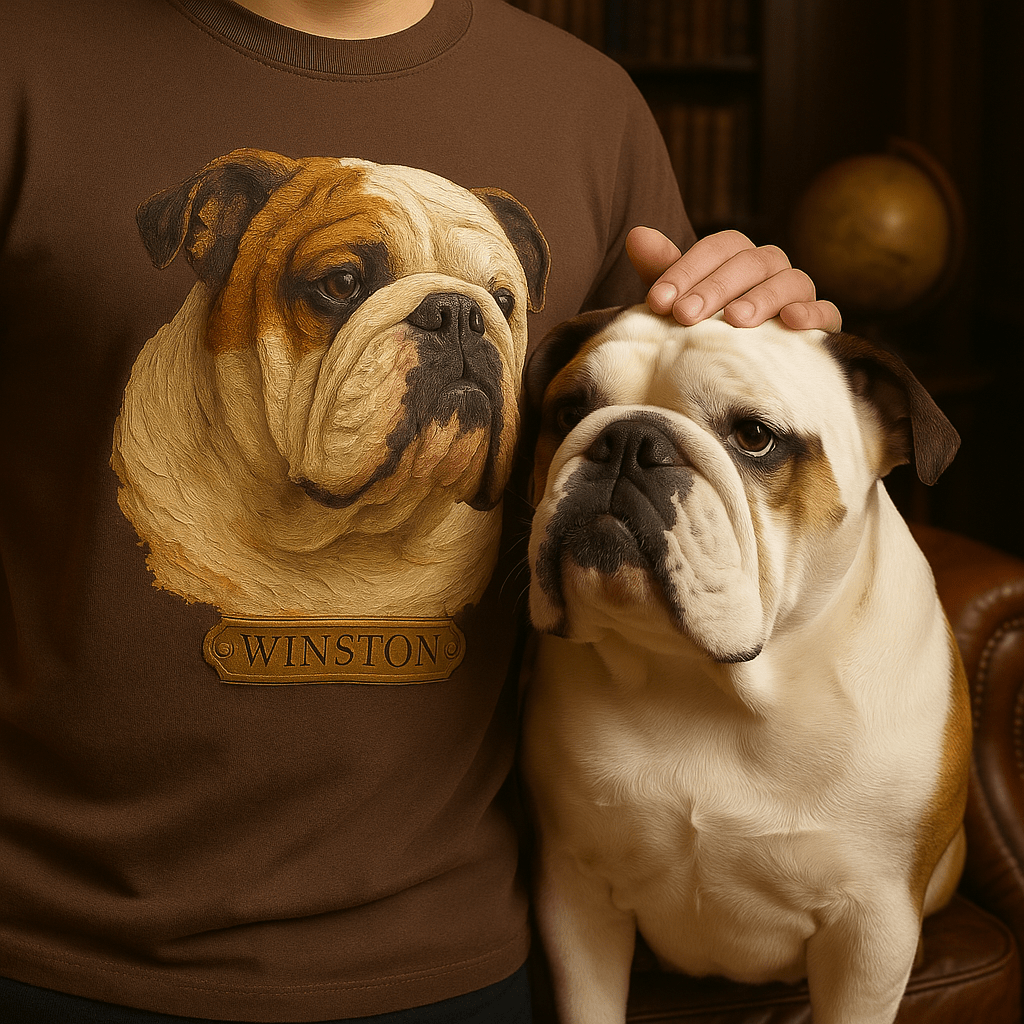 Digital Oil‑Impasto Pet Portrait – T‑Shirt | Dog & Cat Art
